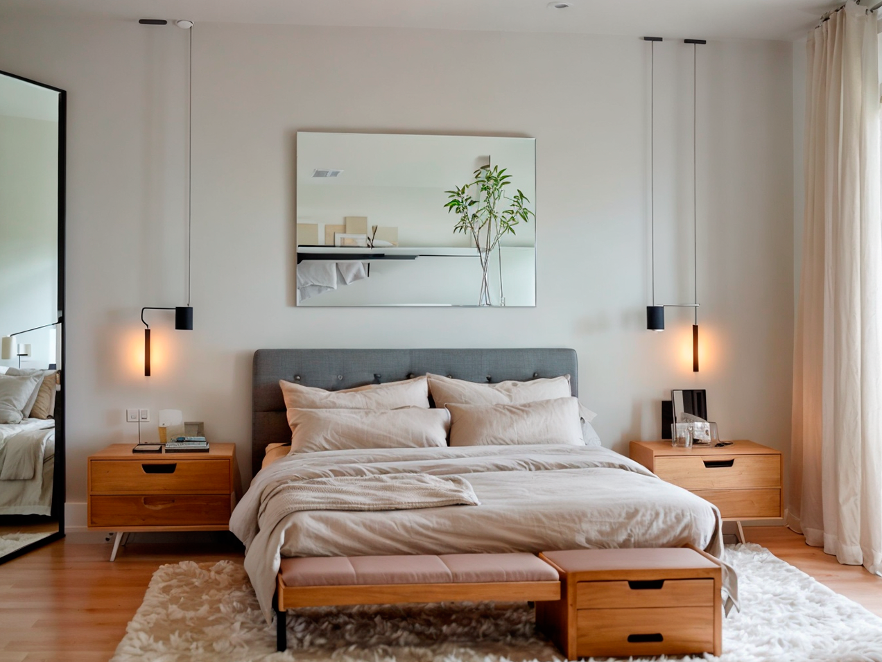 Dormitorio con Madera Natural